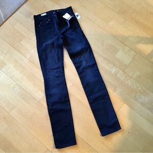 GAP 1969 Mid Rise Stretch, Slim Straight Jeans, Black, Size 25R
